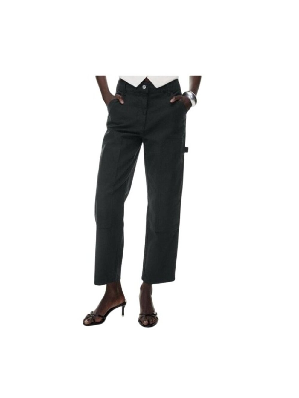 Aritzia Wilfred Free Brennan Womens Size 2 Black Cargo Carpenter Utility Pants - Picture 11 of 16